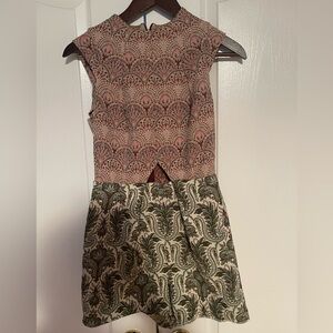 Pink and Green Patterned Romper